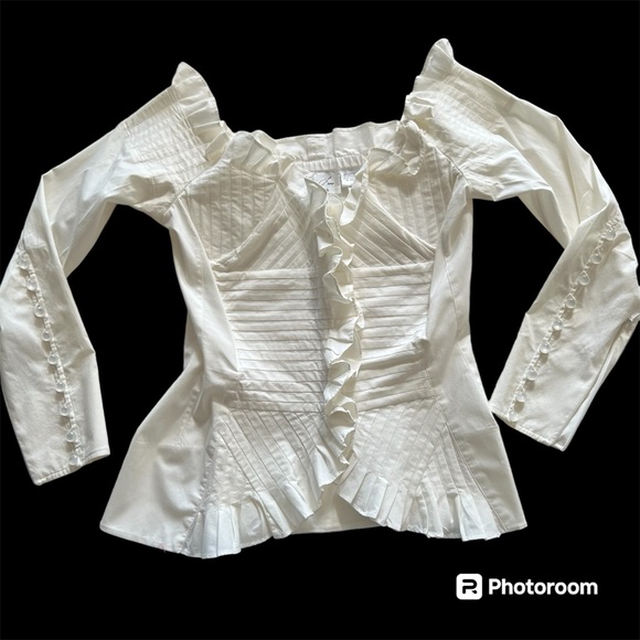 Byron Lars Tops - Byron Lars Beauty Mark white off the shoulder corset Top